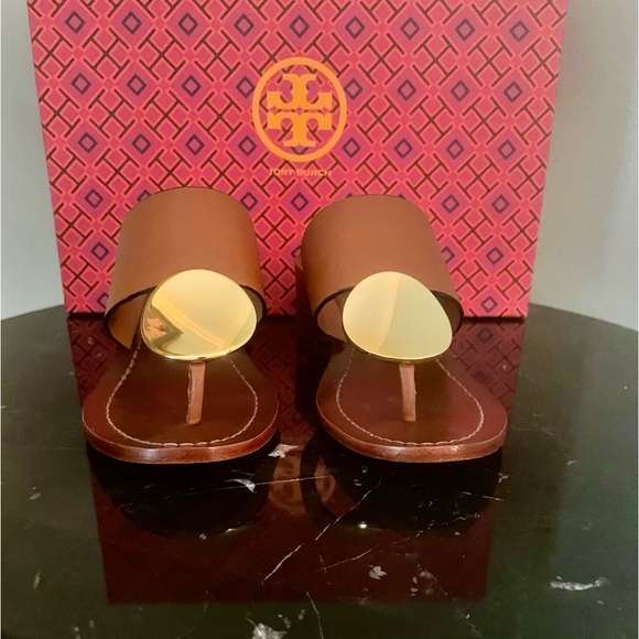 TORY BURCH Patos Disk 45 mm Leather Sandal - Picture 4 of 12